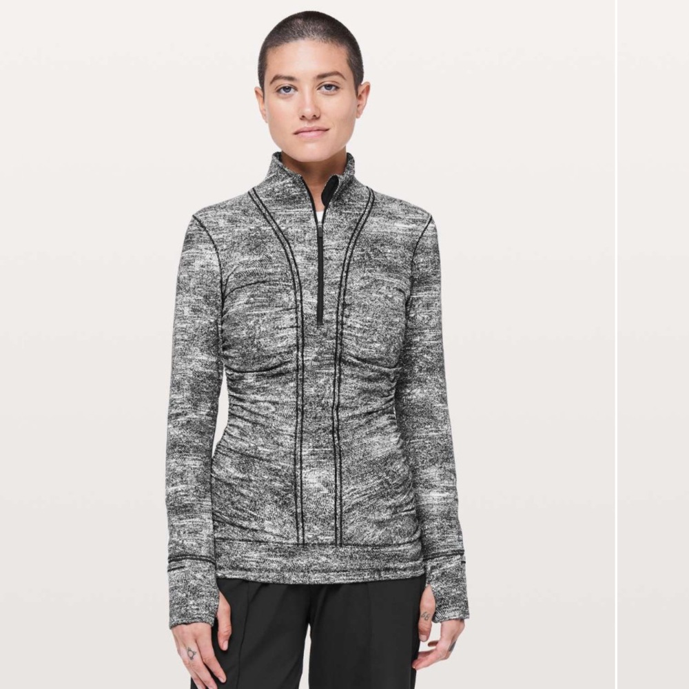 lululemon athletica Women's Gray Marled Half-Zip Sweater